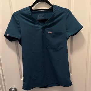 FIGS Technical Collection Scrub Top in Deep Teal